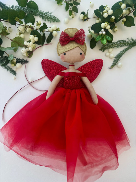 Ravishing Red Fairy Tree Topper