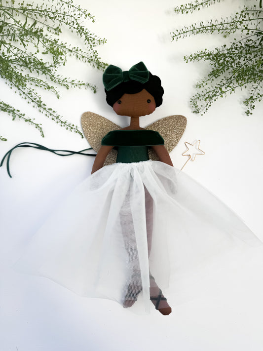 Forest Green Velvet Fairy Tree Topper