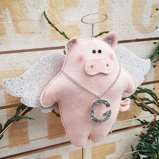 Gabe, the Pig Angel Tree Topper