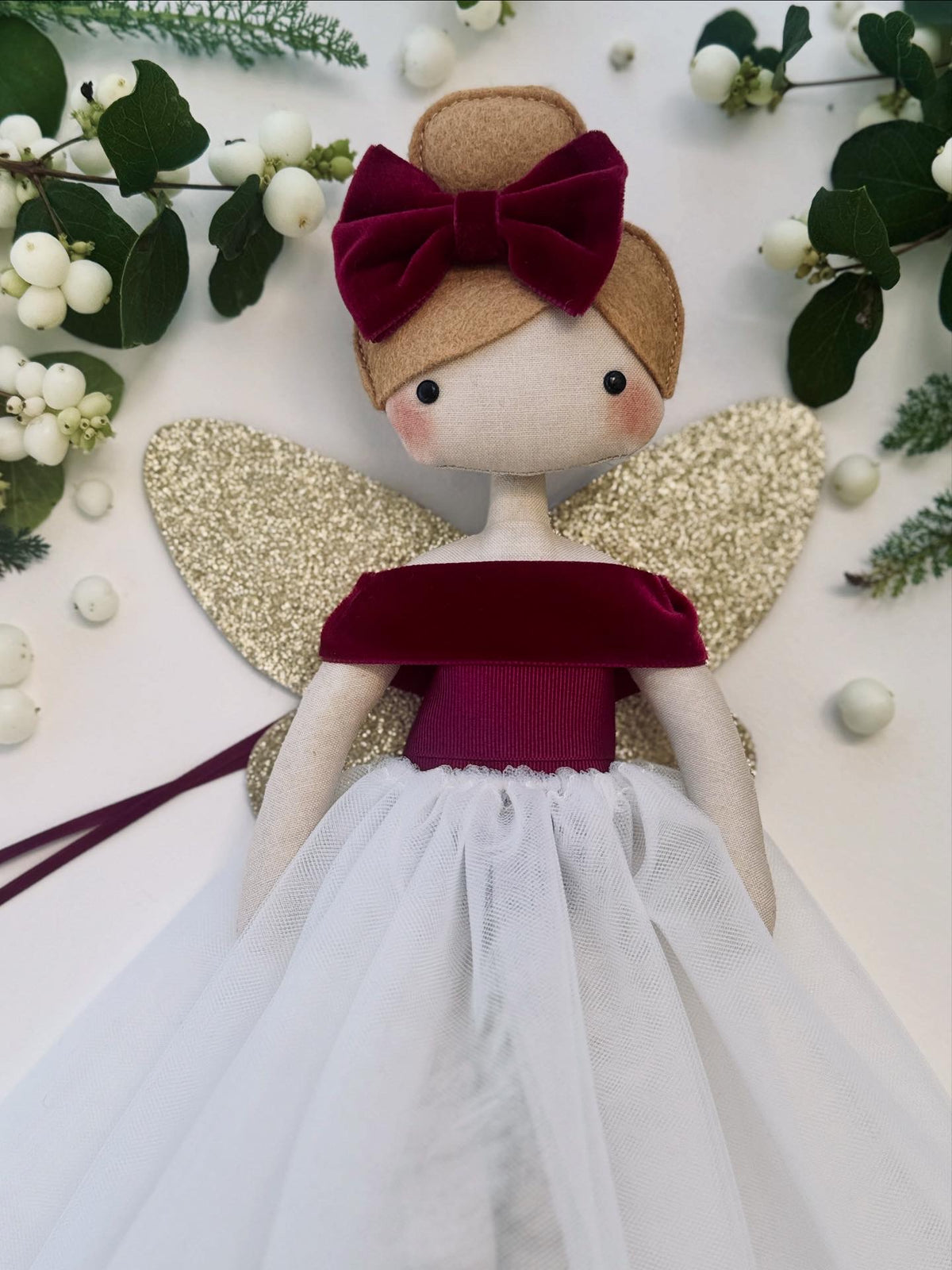 Burgundy Velvet Fairy Tree Topper