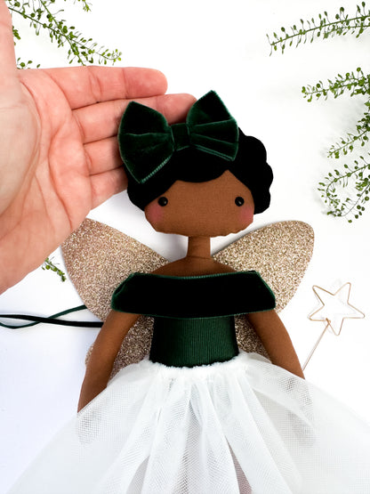Forest Green Velvet Fairy Tree Topper