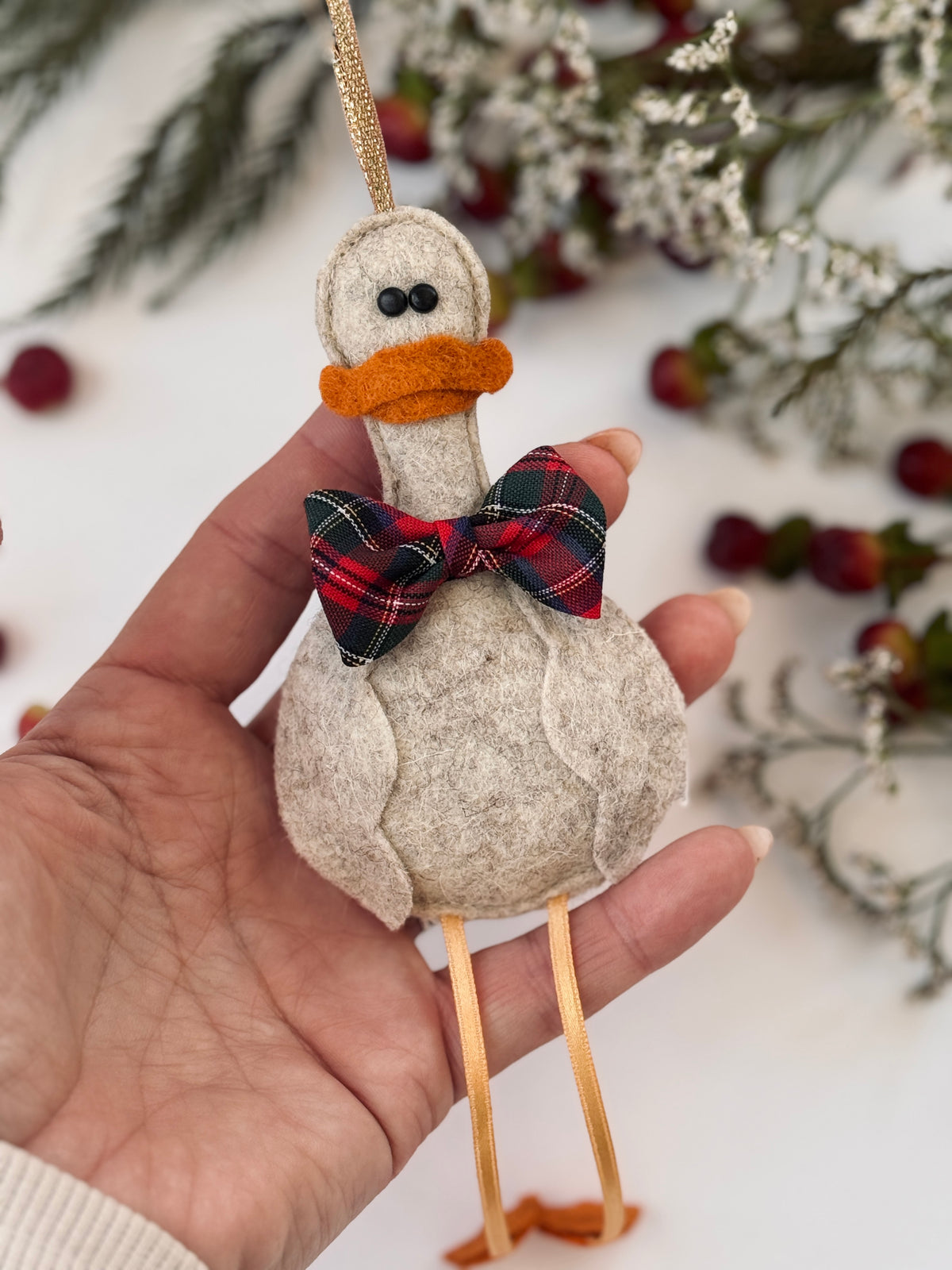 Speckled Duck with Tartan Bow
