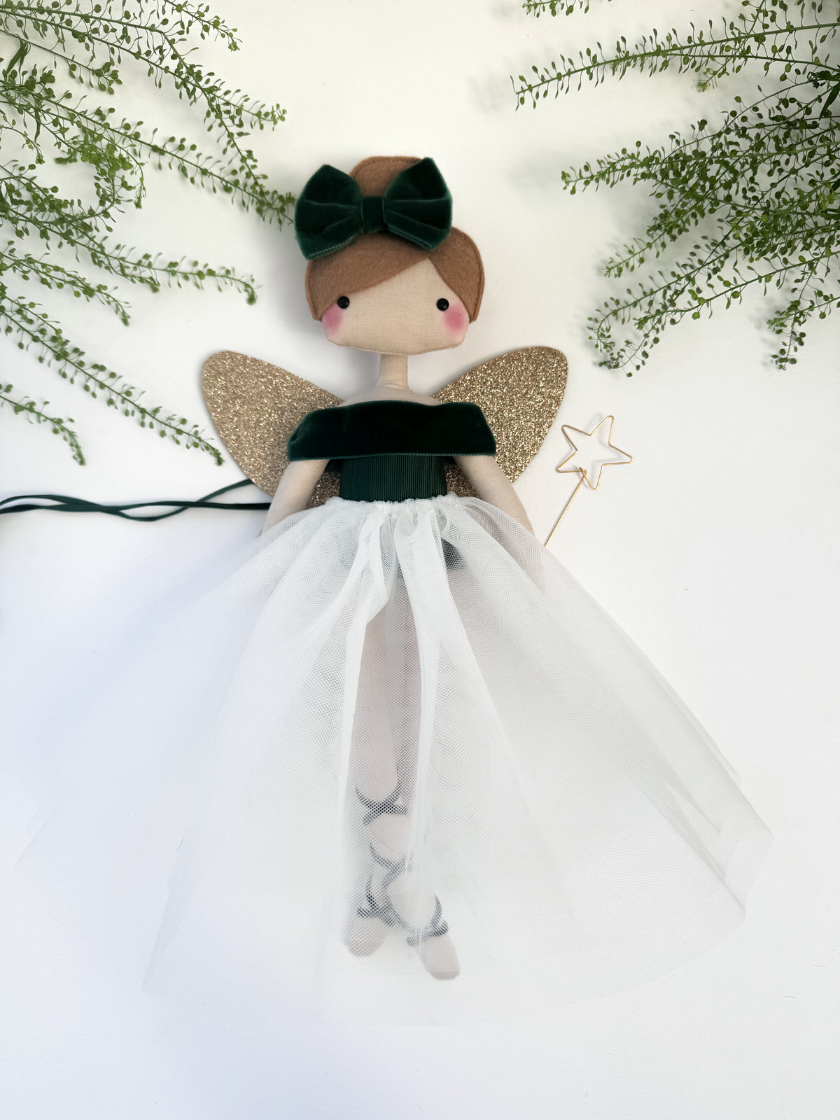Forest Green Velvet Fairy Tree Topper