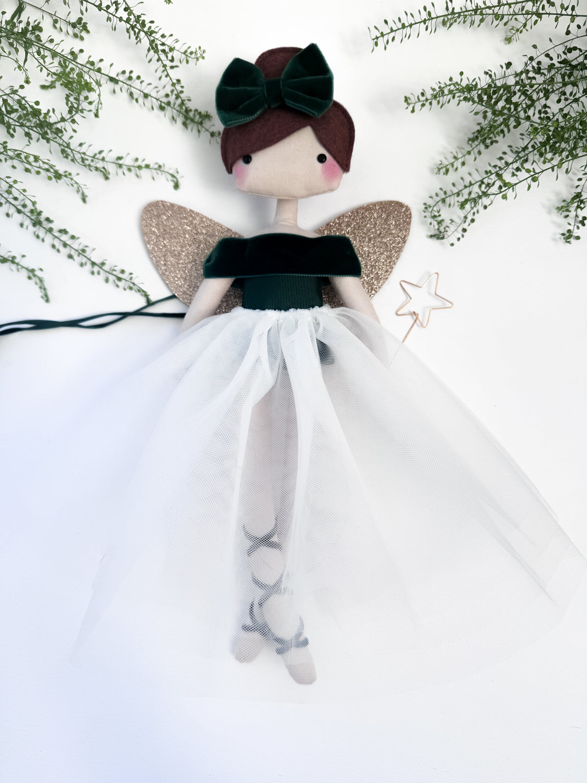 Forest Green Velvet Fairy Tree Topper