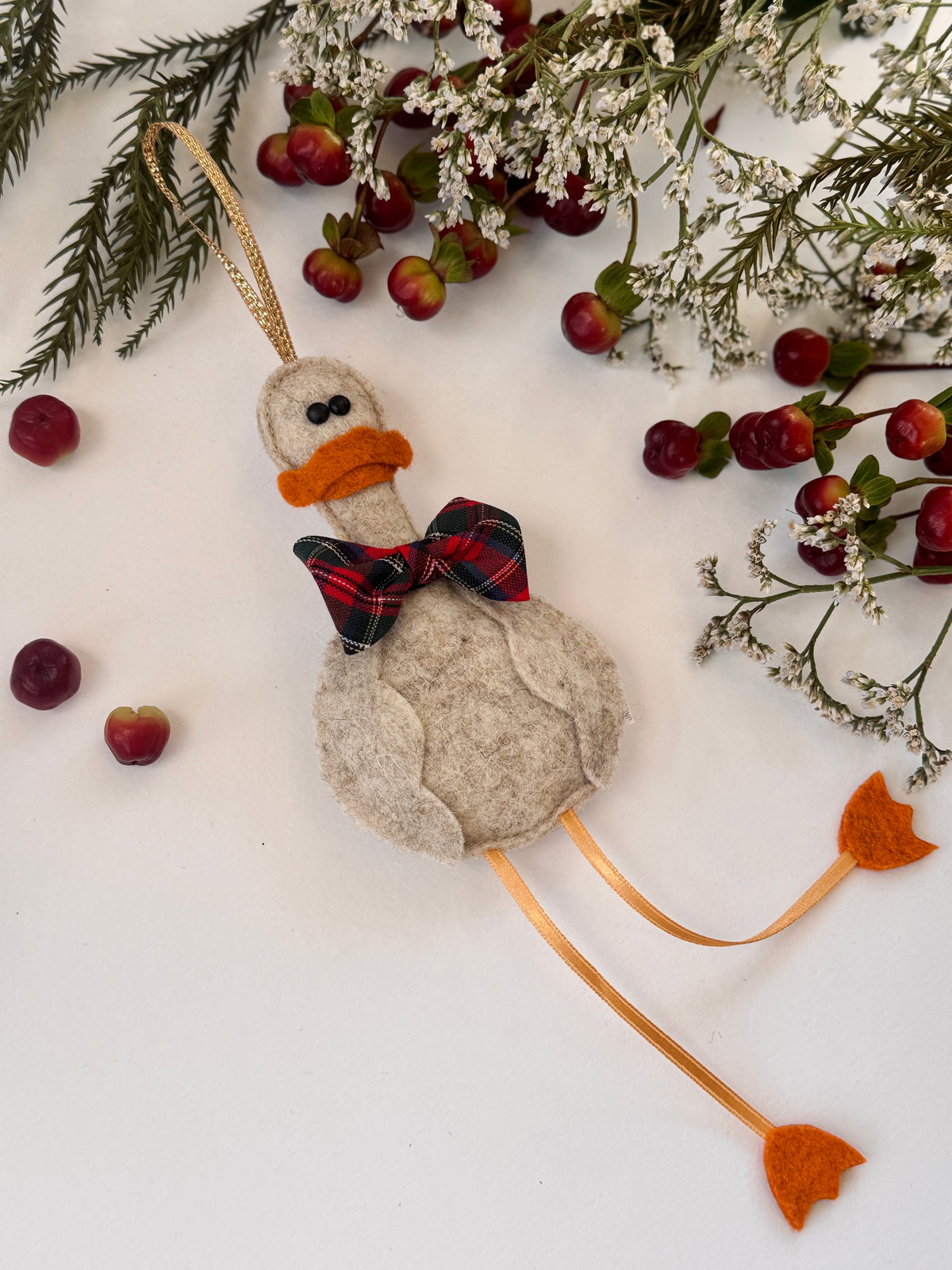 Speckled Duck with Tartan Bow