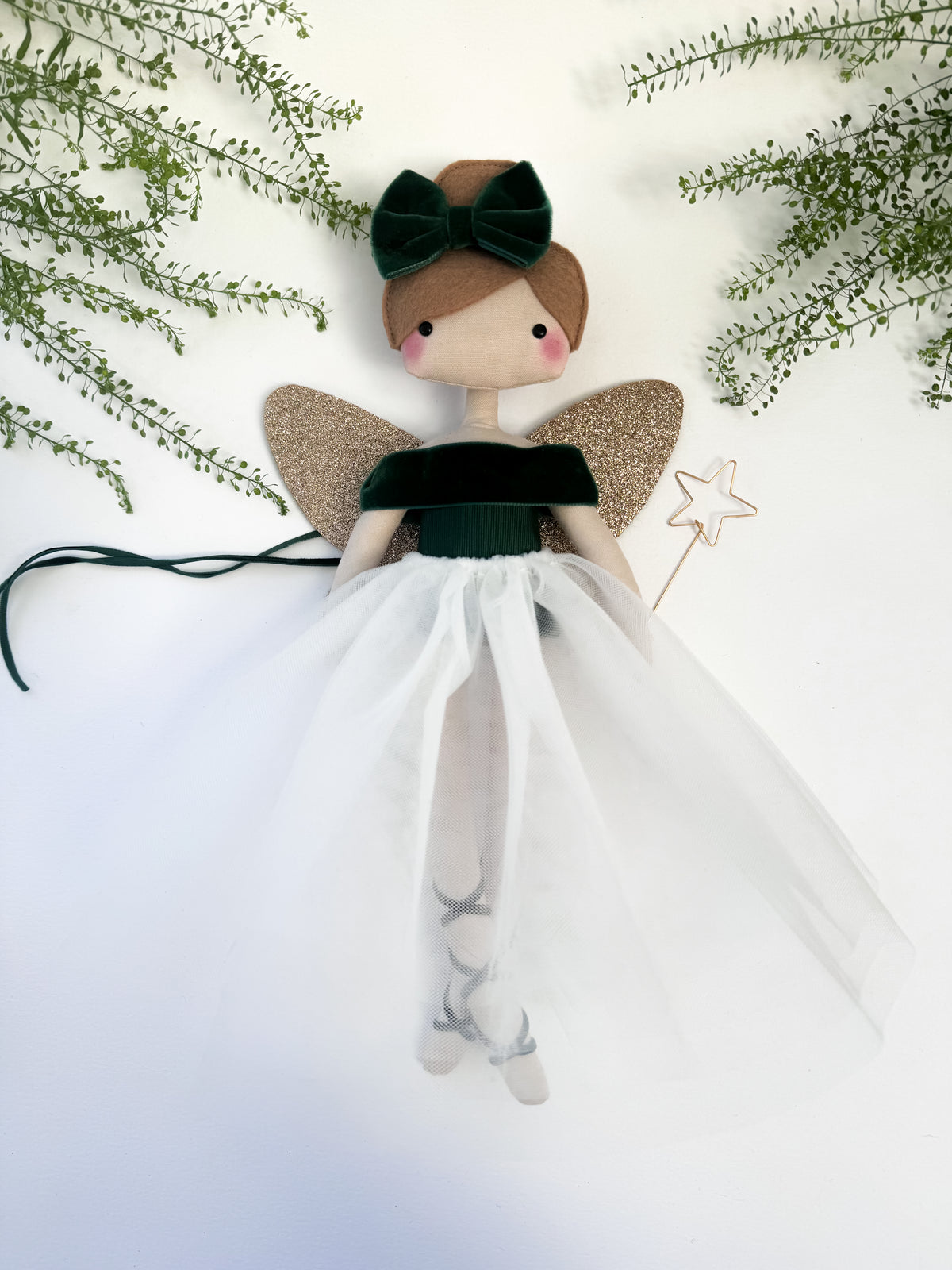 Forest Green Velvet Fairy Tree Topper