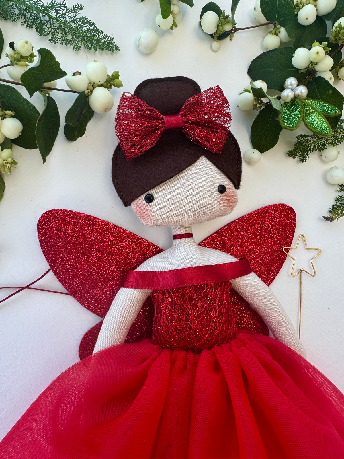 Ravishing Red Fairy Tree Topper