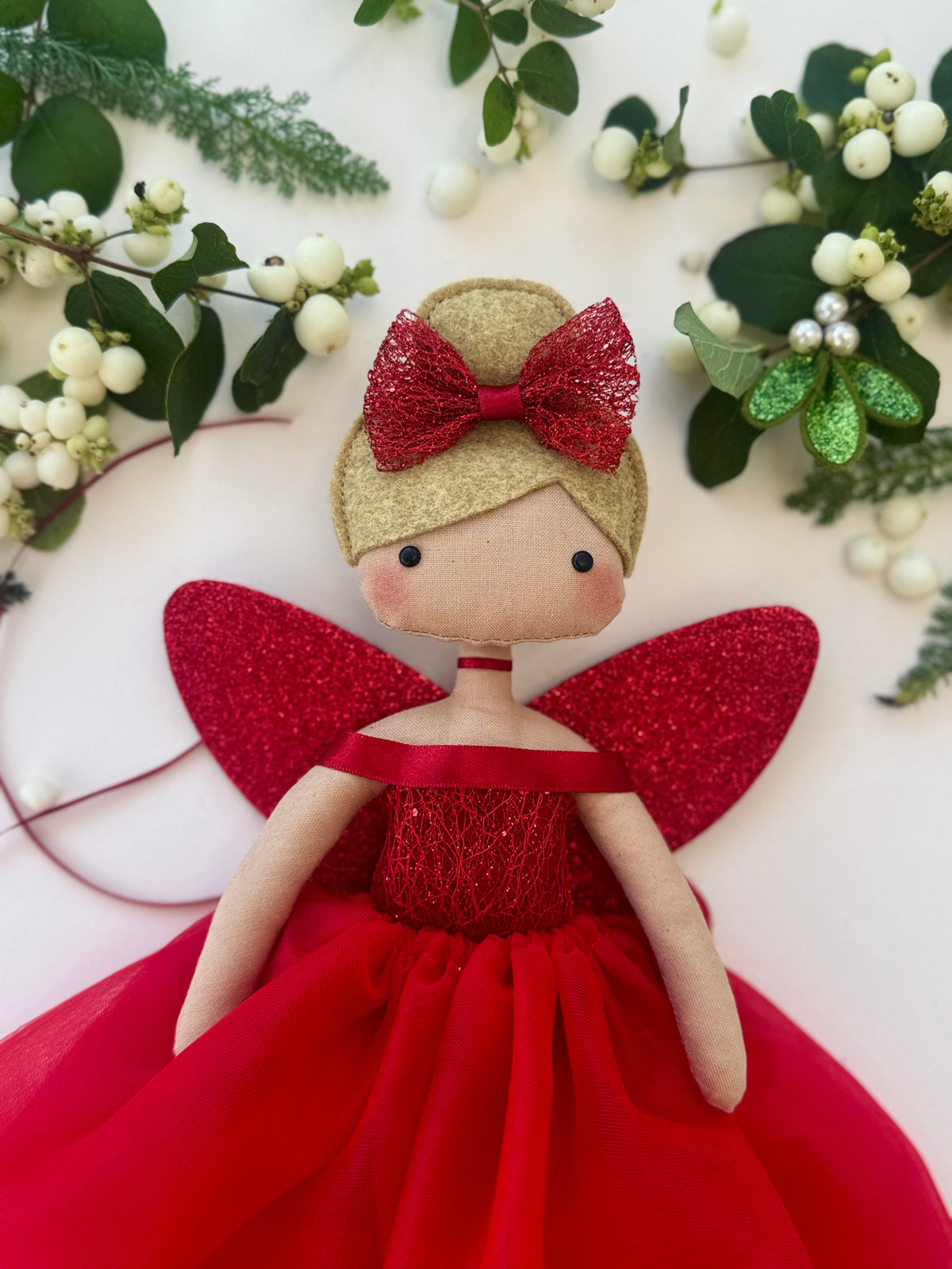 Ravishing Red Fairy Tree Topper
