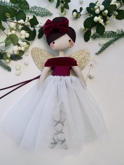 Burgundy Velvet Fairy Tree Topper