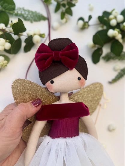 Burgundy Velvet Fairy Tree Topper