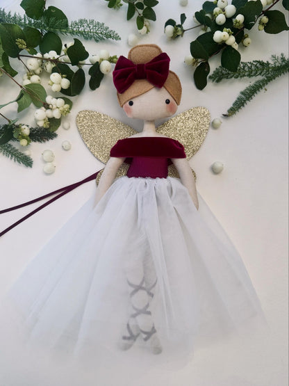 Burgundy Velvet Fairy Tree Topper