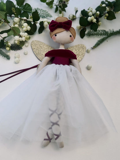 Burgundy Velvet Fairy Tree Topper