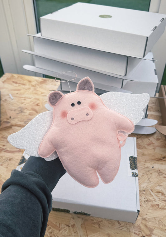 Gabe, the Pig Angel Tree Topper