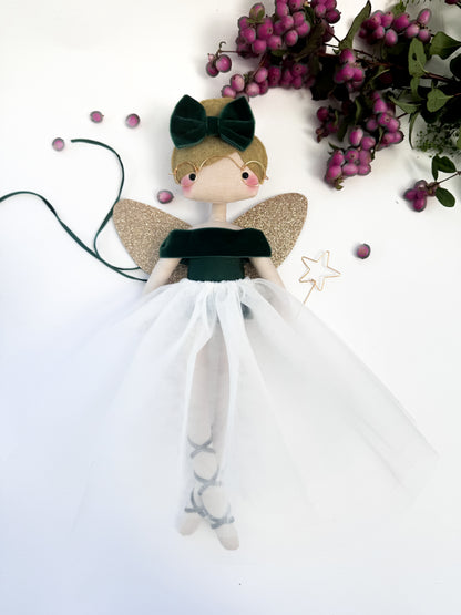 Forest Green Velvet Fairy Tree Topper