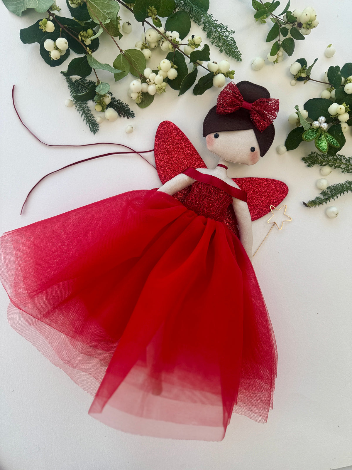 Ravishing Red Fairy Tree Topper