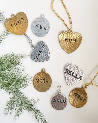 FOR AN EXTRA Personalised, Hand-Stamped, Metal Name Tag