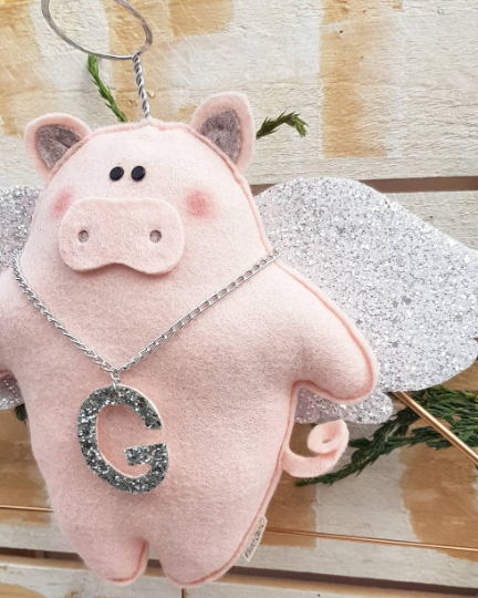 Gabe, the Pig Angel Tree Topper