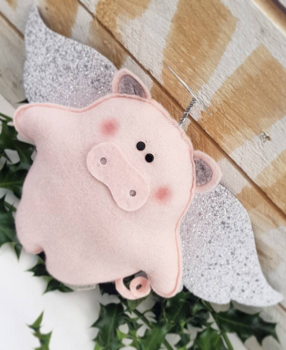 Gabe, the Pig Angel Tree Topper