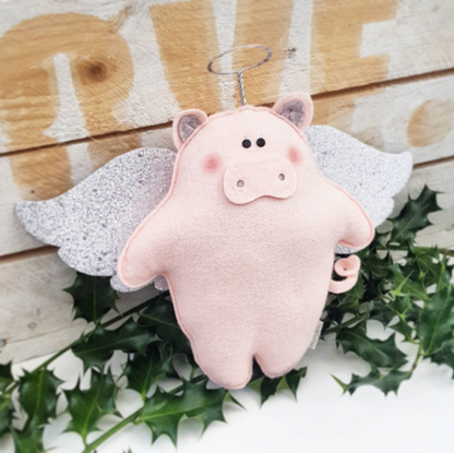 Gabe, the Pig Angel Tree Topper
