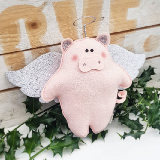 Gabe, the Pig Angel Tree Topper